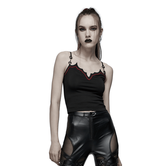 Gothic Women's Bat Edge Camisole with Metal Accents