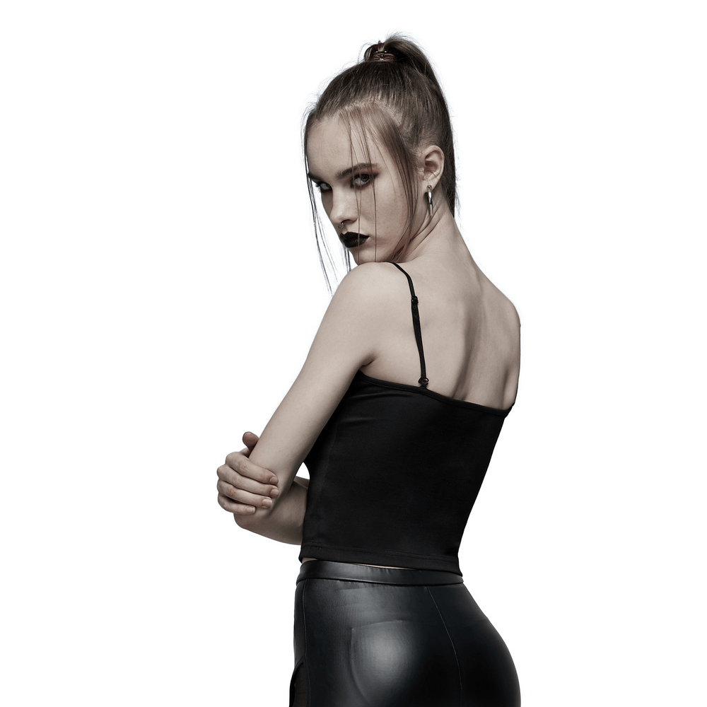 Gothic Women's Bat Edge Camisole with Metal Accents