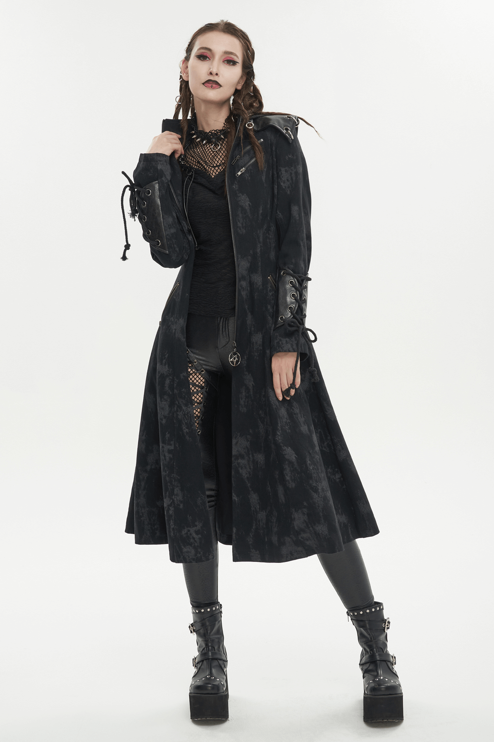 Gothic Women's Hooded Coat / Dark and Edgy Style for Fashionable Women