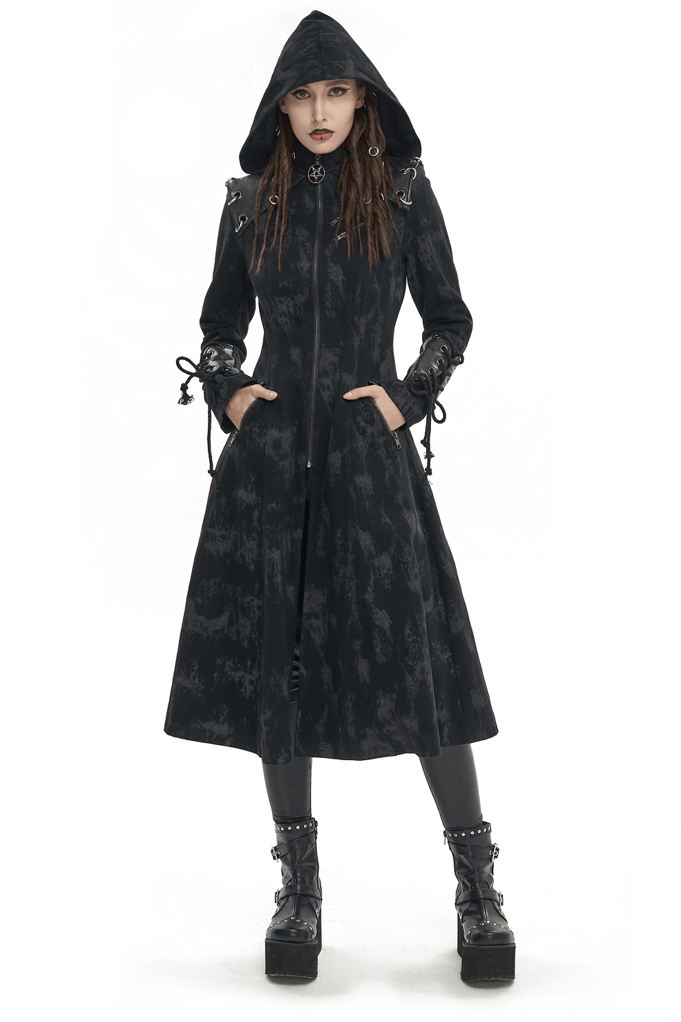 Gothic Women's Hooded Coat / Dark and Edgy Style for Fashionable Women
