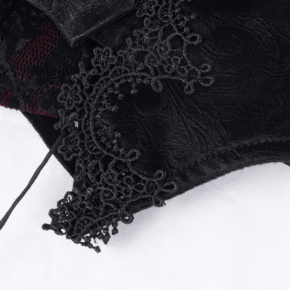 Gothic Women's Lace Corset Belt with Tassel Detail