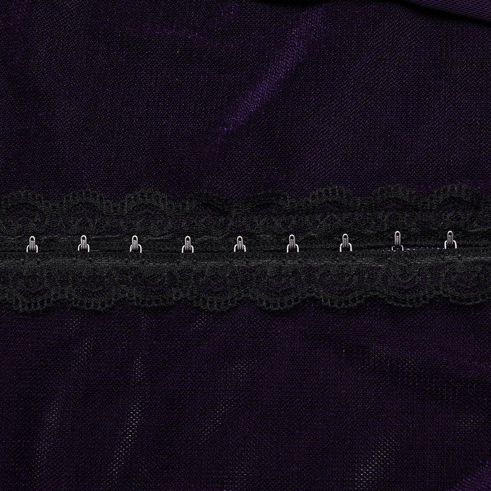 Gothic Women's Layered Mesh Top with Gorgeous Lace Hooks