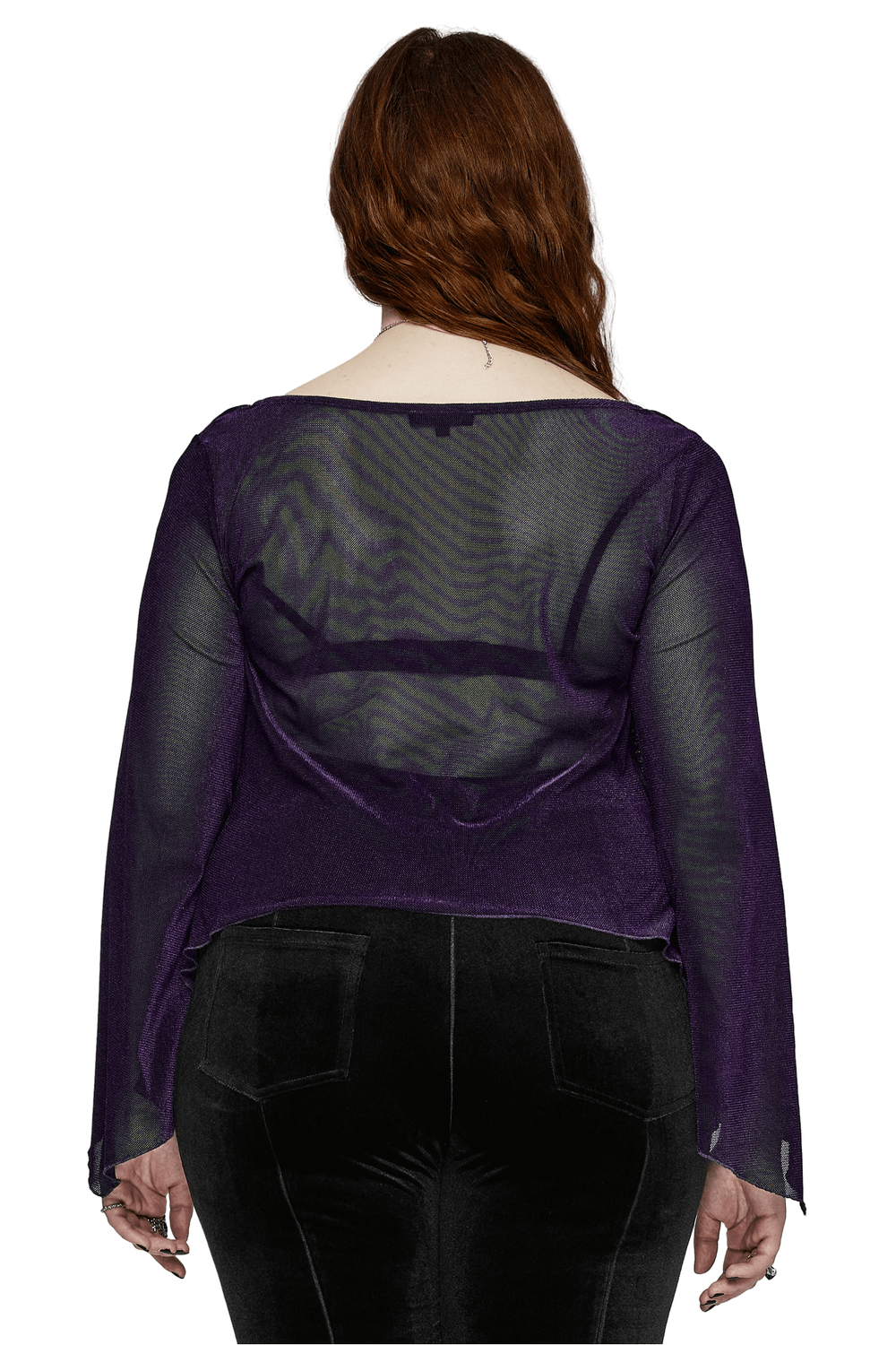 Gothic Women's Layered Mesh Top with Gorgeous Lace Hooks
