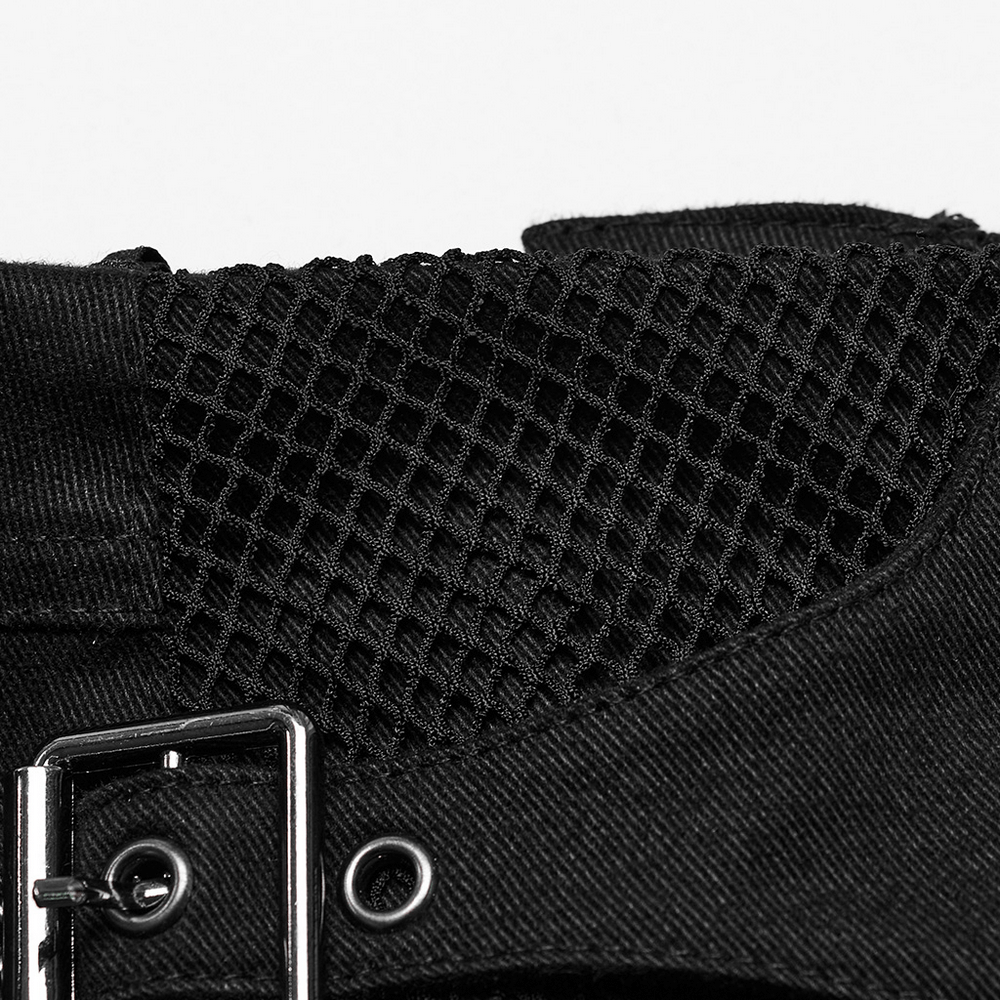 Gothic Women's Shorts with Low Waist and Side Laces