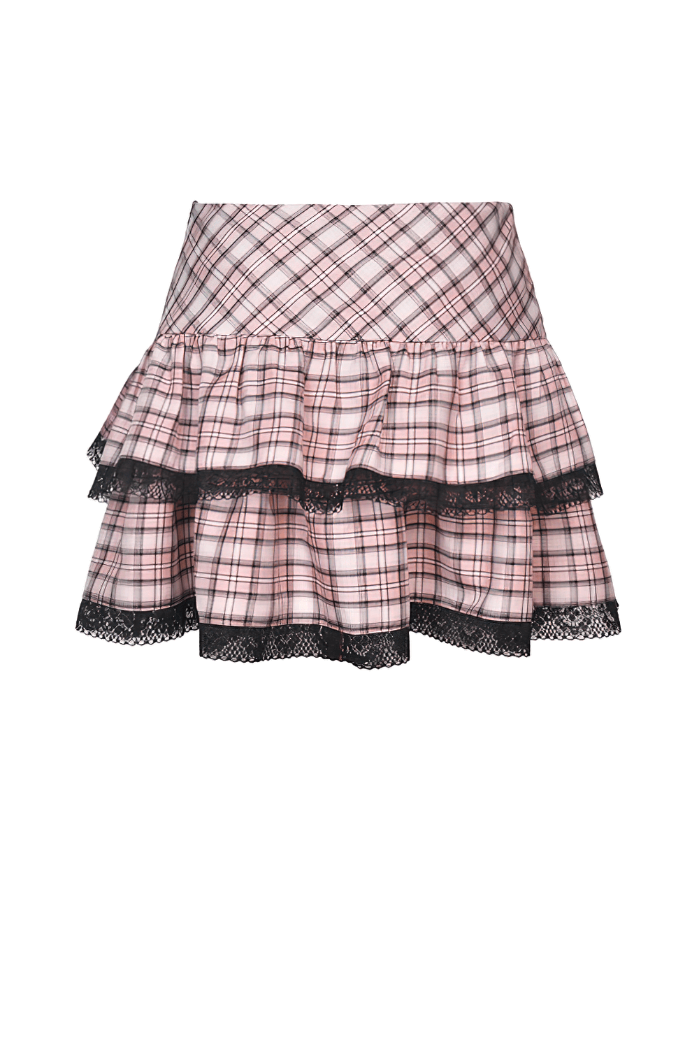 Grunge Female Mini Skirt with Heart Buckle and Grommets