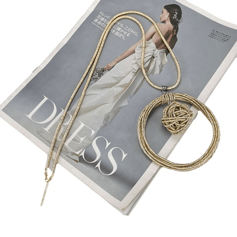 Handmade Metal Necklaces with Round Pendants / Luxury Women's Accessories in Punk Style