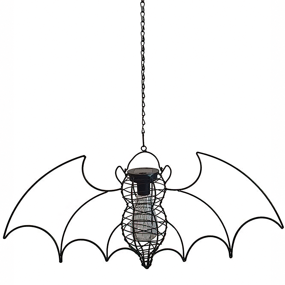 Hanging Bat Solar Lantern with LED Light Bulb