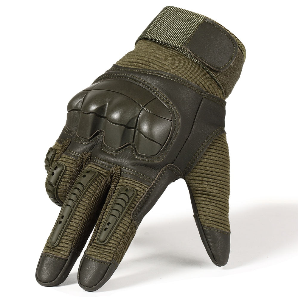 Hard Knuckle Tactical Gloves / PU Leather Army Military Combat Paintball Swat mittens
