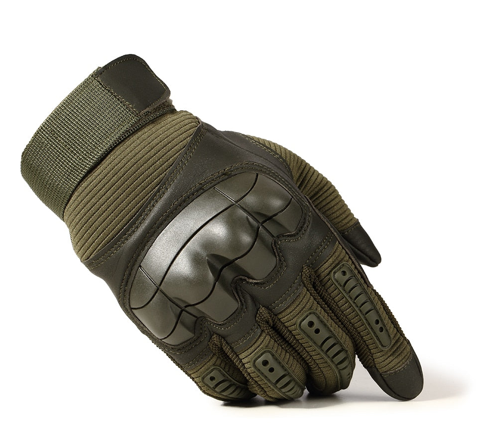 Hard Knuckle Tactical Gloves / PU Leather Army Military Combat Paintball Swat mittens