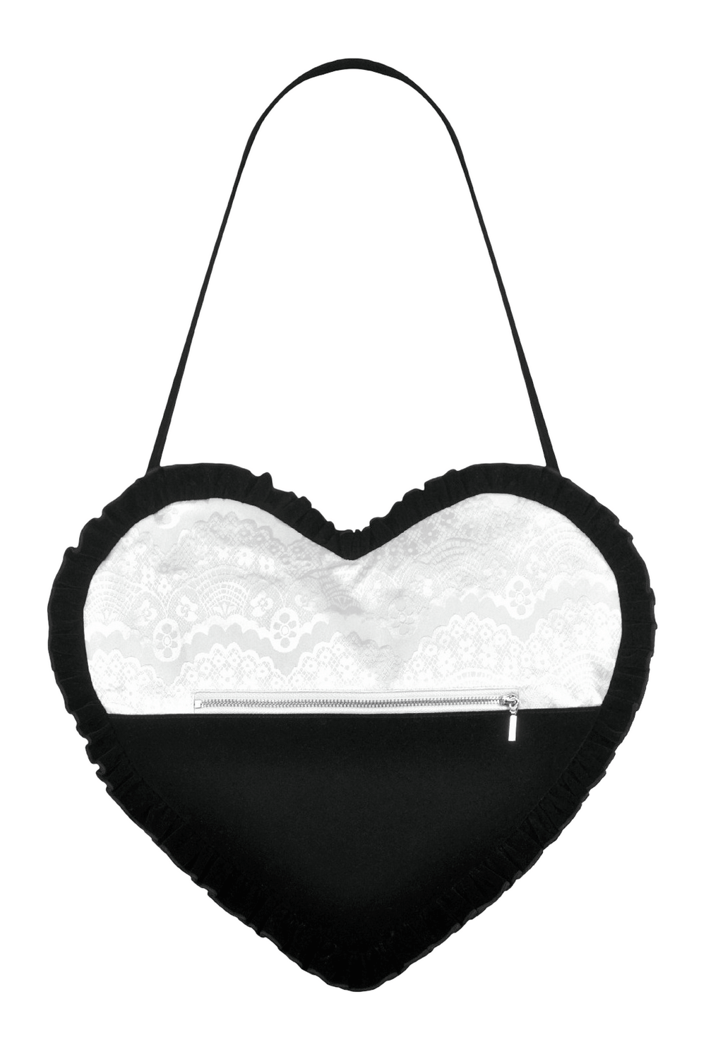 Heart-Shaped Gothic Lace Bow Crossbody Bag
