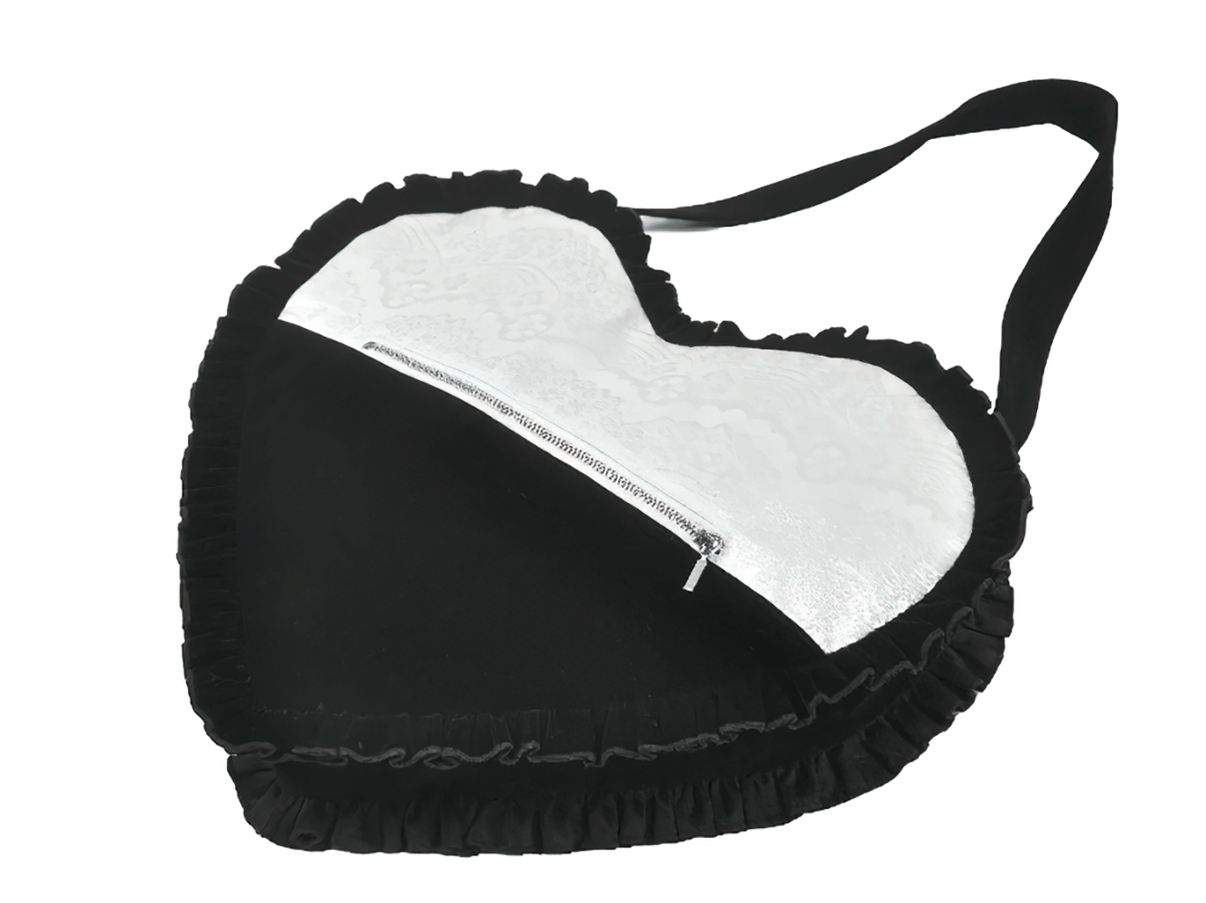 Heart-Shaped Gothic Lace Bow Crossbody Bag