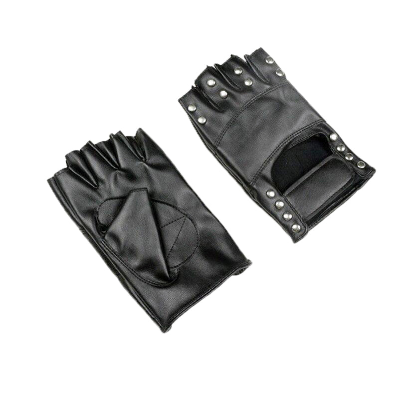 Heavy Metal & Rock style PU Leather Gloves / Men Women Metal Rivets Fitness Work Out Cycling Bicycle