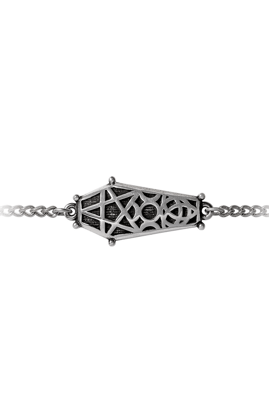 Hex Coffin Wrist Chain with Pentagram and Moon Design
