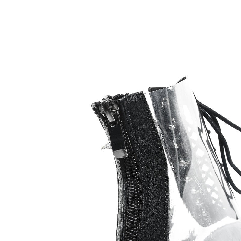 High Heels Women Sandals Boots / Punk Style Lace-Up PVC Star Crystal Platform Shoes