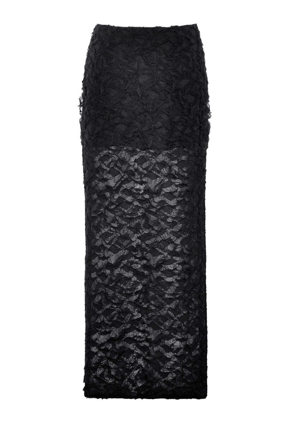 High-Low Lace Skirt with Side Zipper - Dark Gothic Punk