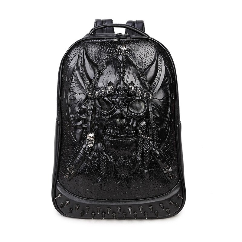 3D Leather Backpack / Unisex Knapsack Shoulder Bag / Gothic Waterproof Backpack