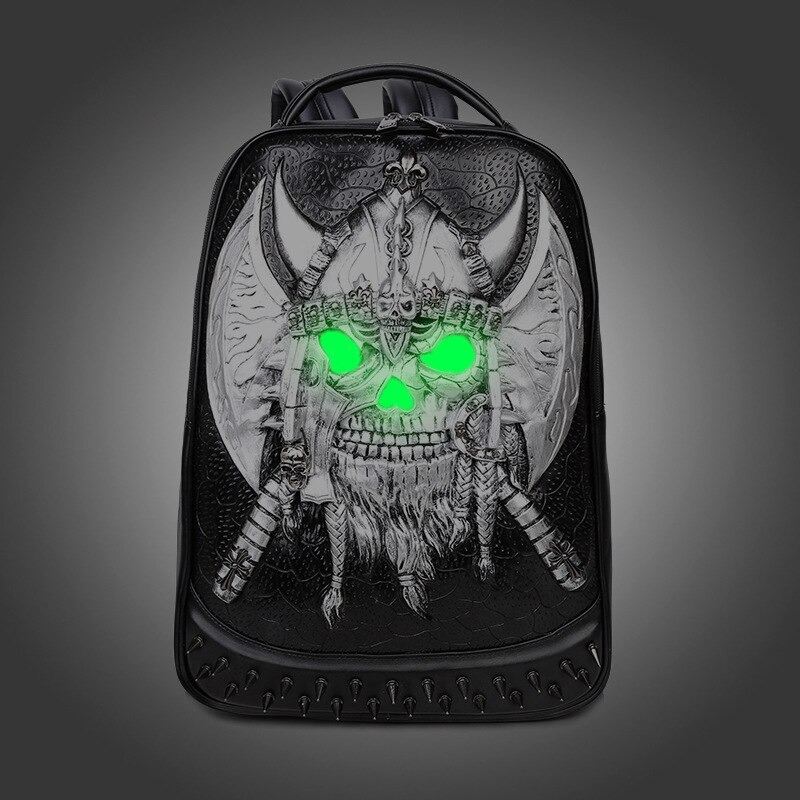 3D Leather Backpack / Unisex Knapsack Shoulder Bag / Gothic Waterproof Backpack