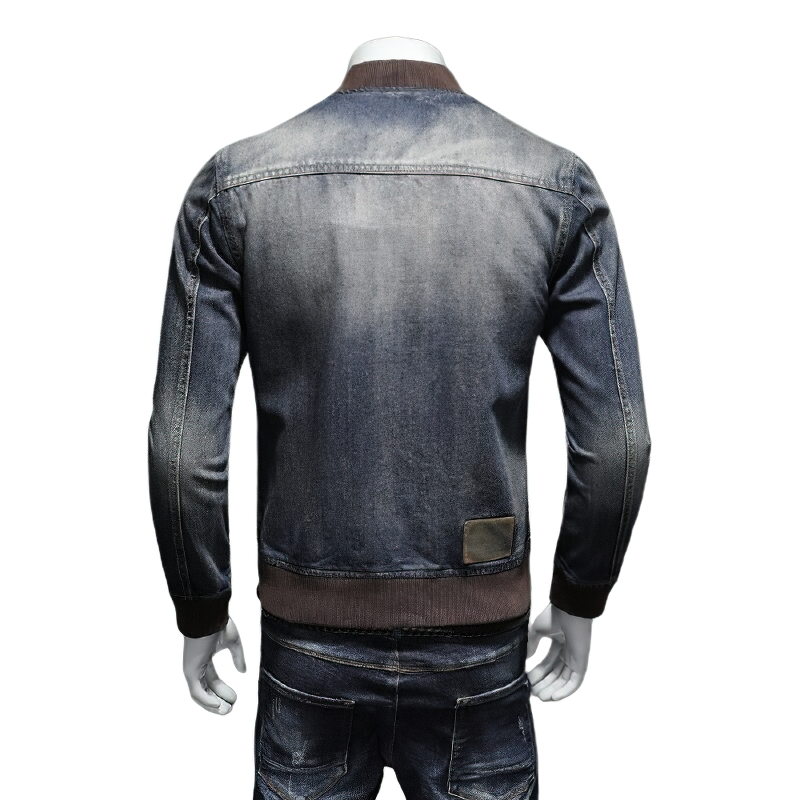 Fashion Men's Jacket with Zipper / Denim Slim Jackets on Long Sleeve / Sexy Men Clothing