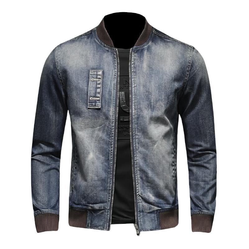 Fashion Men's Jacket with Zipper / Denim Slim Jackets on Long Sleeve / Sexy Men Clothing