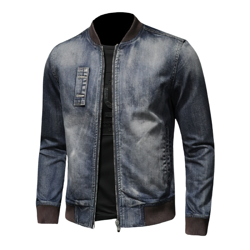 Fashion Men's Jacket with Zipper / Denim Slim Jackets on Long Sleeve / Sexy Men Clothing