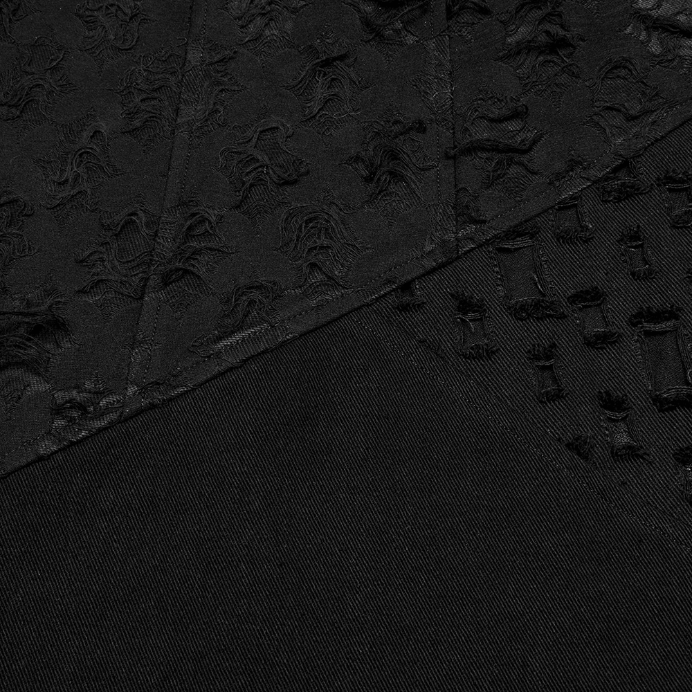 High Slit Punk Detachable Skirt with Faux Leather Accents