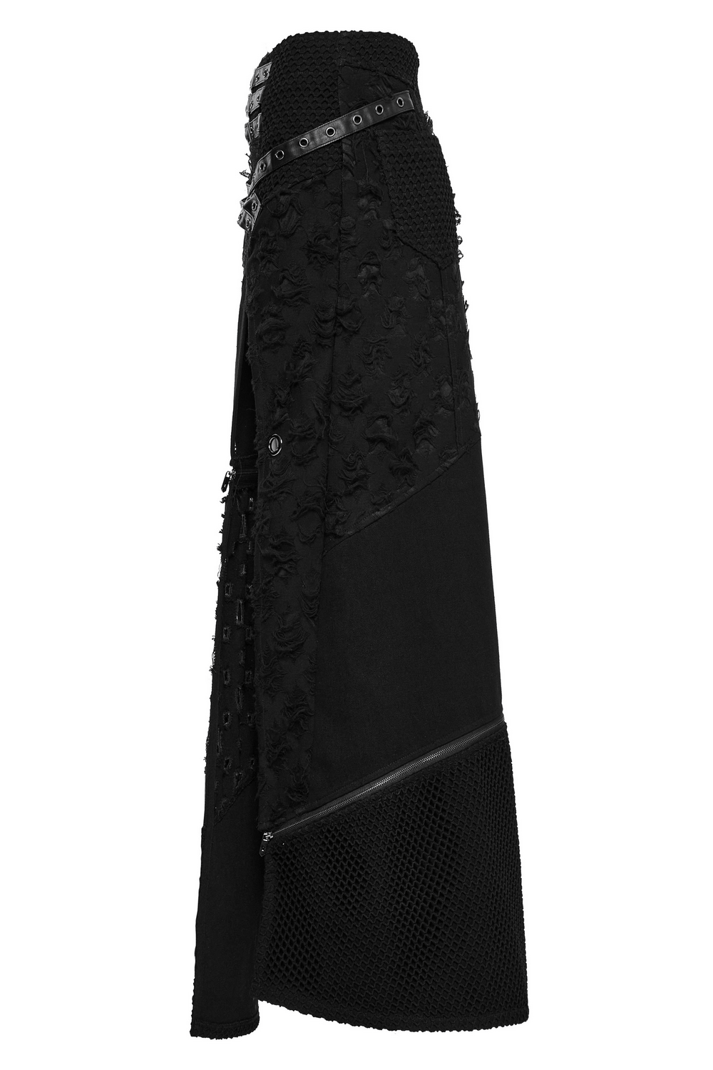 High Slit Punk Detachable Skirt with Faux Leather Accents