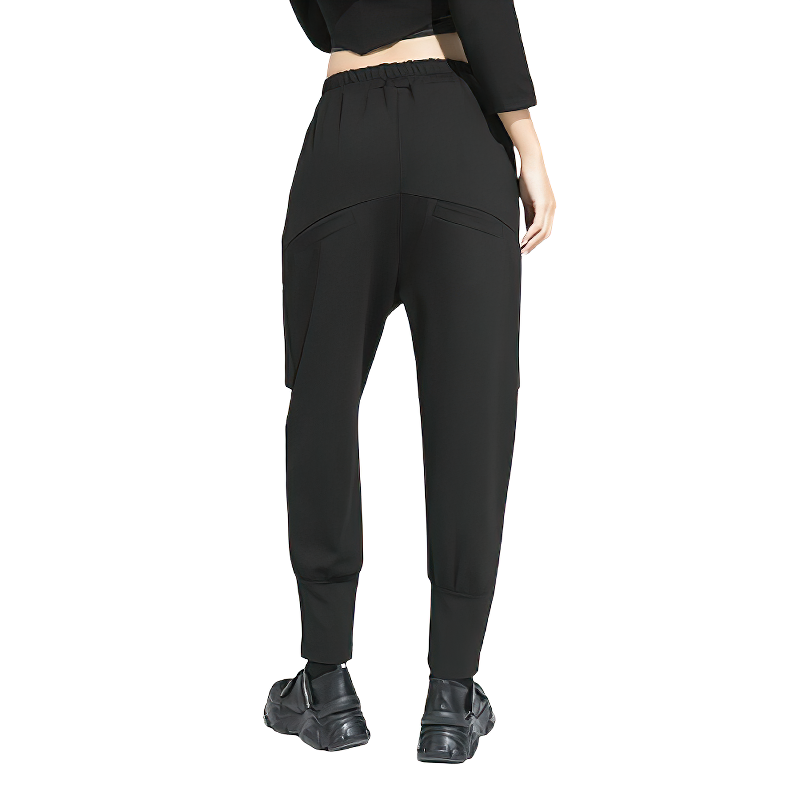 High Waist Black Alternative Women's Pants / Casual Harem Female Trousers