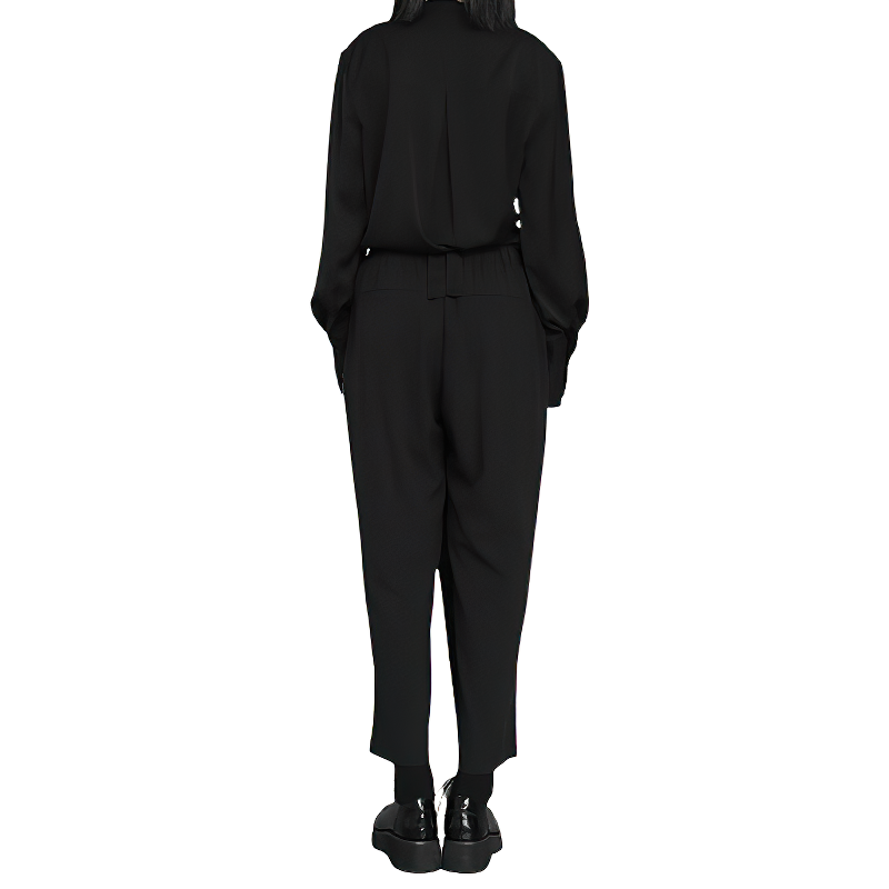 High Waist Elastic Black Long Trousers / Fashion Women's Tide Pants