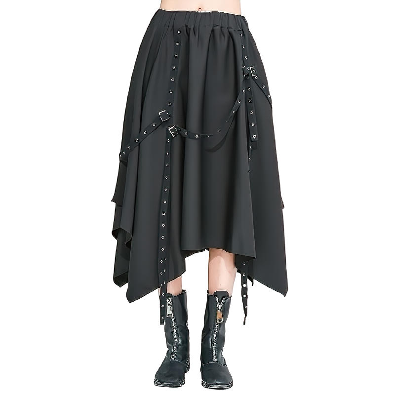 High Waist Elastic Fashion Women's Skirt / Asymmetrical Half-Body Alternative Female Apparel