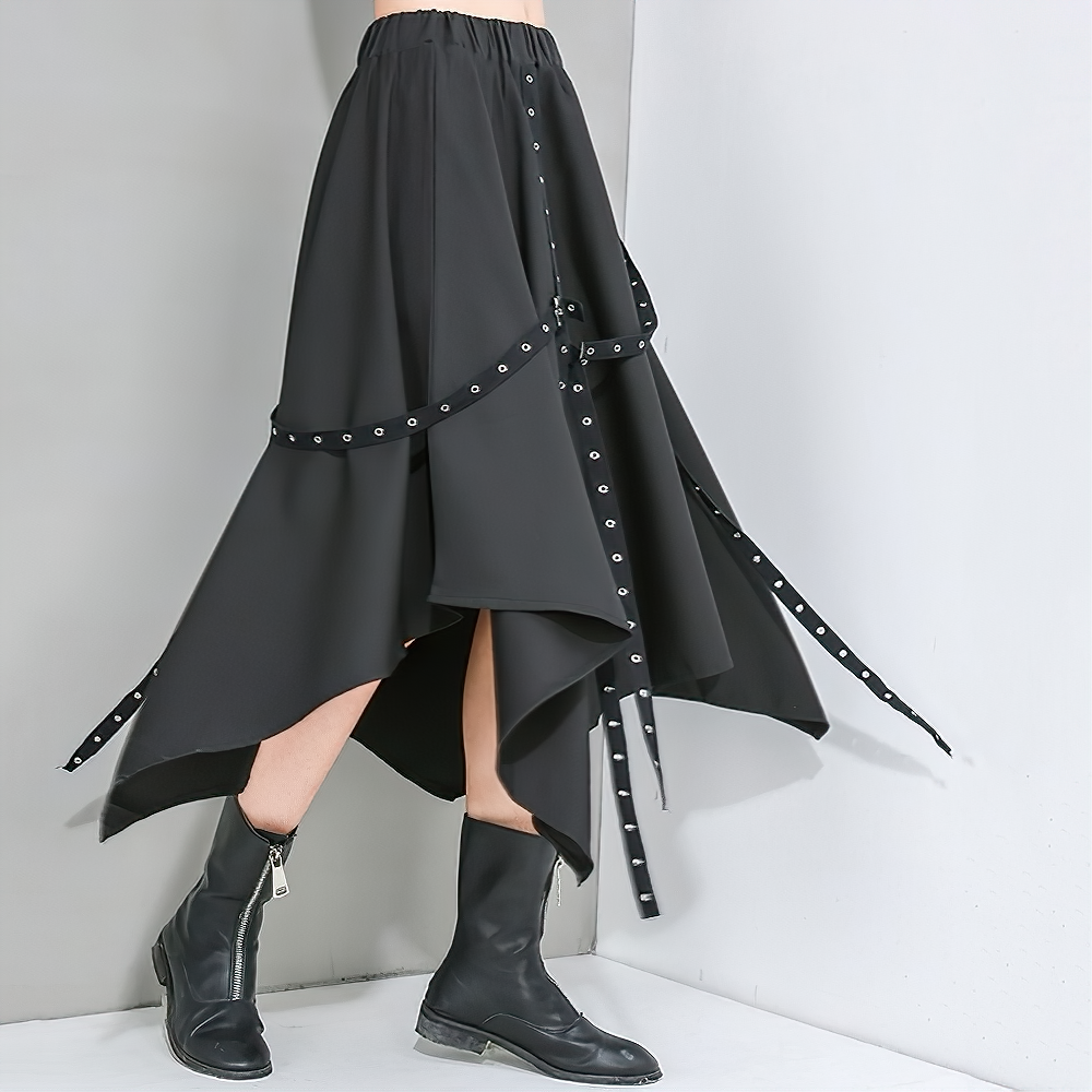 High Waist Elastic Fashion Women's Skirt / Asymmetrical Half-Body Alternative Female Apparel