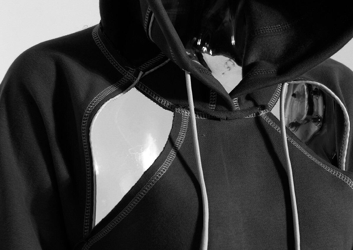 Hollow Out Long Sleeves Hooded Sweatshirt / Cool Solid Backless Crop Hoodie For Women