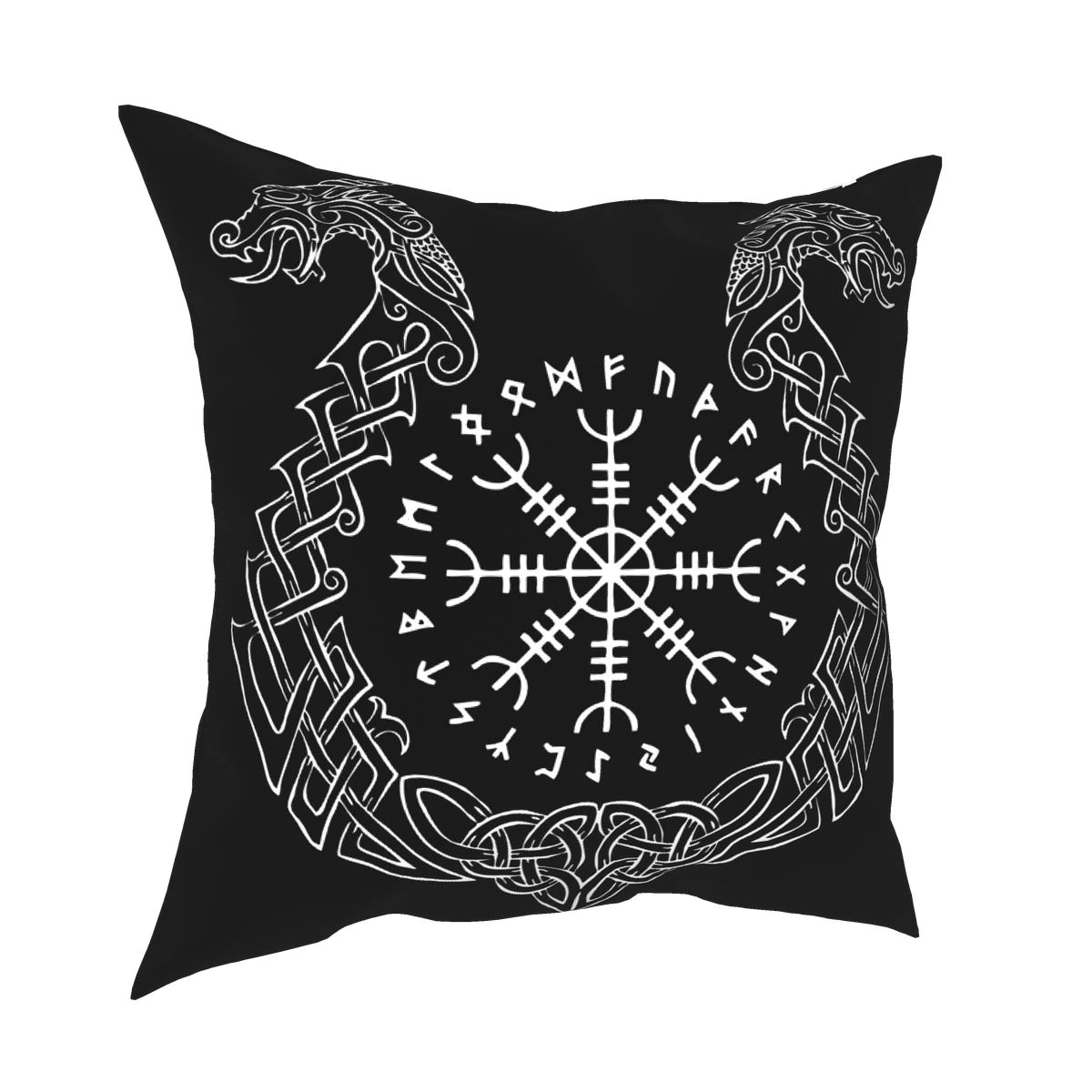 Home Decorative Pillowcover Viking Helm Of Awe / Polyester Pillow with Double-sided Printing