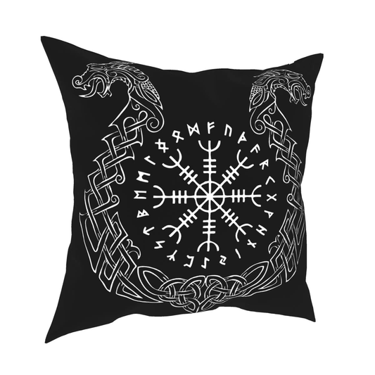 Home Decorative Pillowcover Viking Helm Of Awe / Polyester Pillow with Double-sided Printing