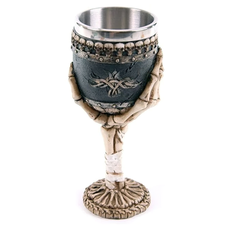 Horrible Death Claw Wine Glass with Stainless Steel and Resin / Vintage Style Bar Drinkware