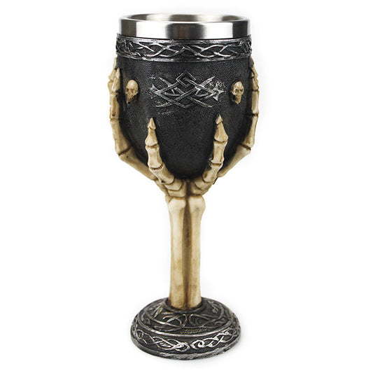 Horrible Sacrifice Wine Glass with Stainless Steel and Resin / Vintage Style Bar Drinkware