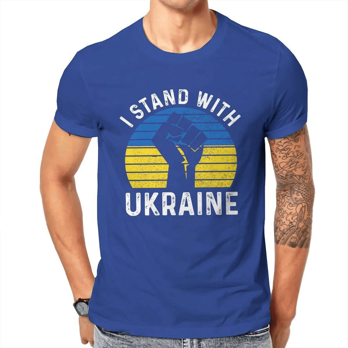 "I Stand With Ukraine" Print T-Shirts for Man and Women / Grunge Short Sleeve T-Shirts for You