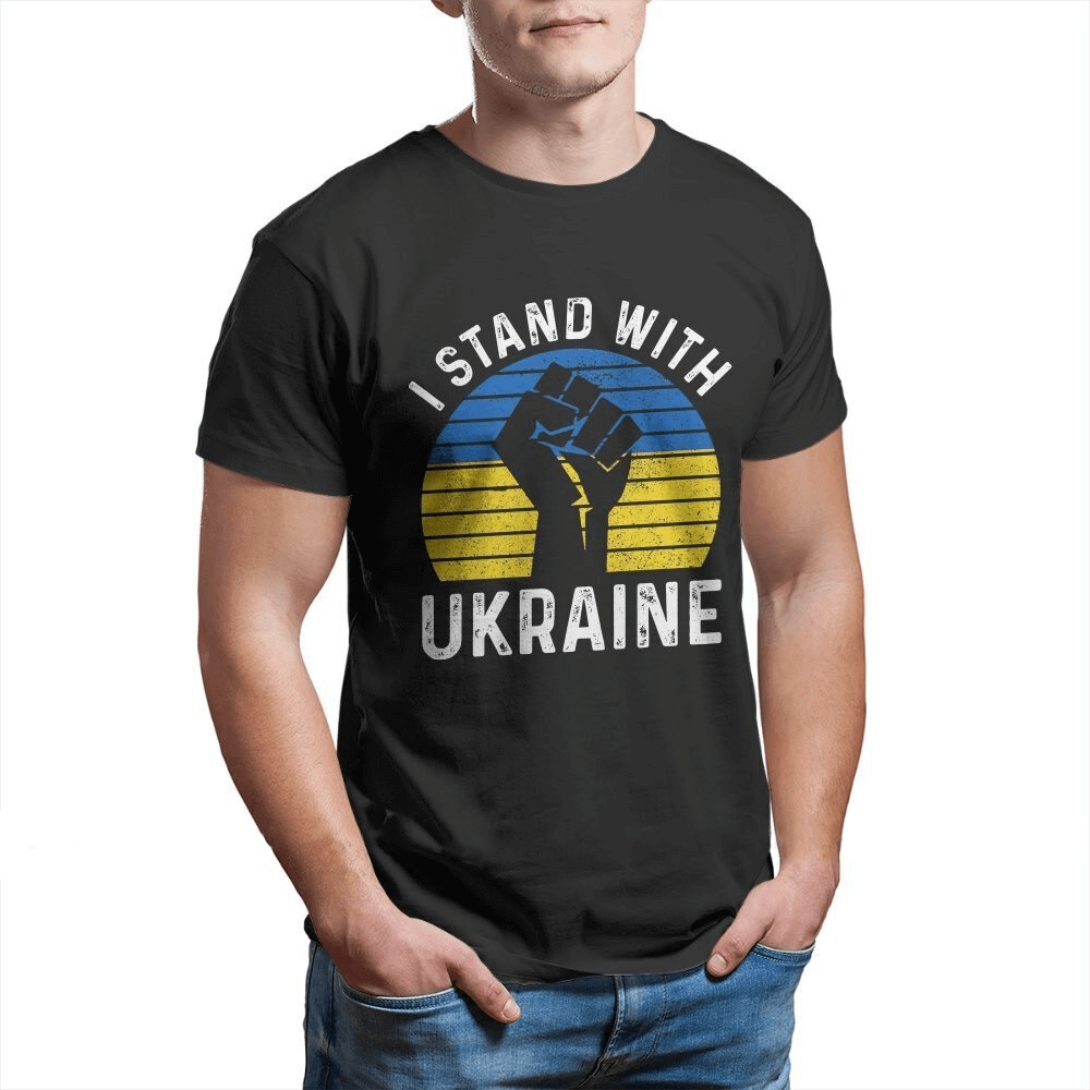 "I Stand With Ukraine" Print T-Shirts for Man and Women / Grunge Short Sleeve T-Shirts for You