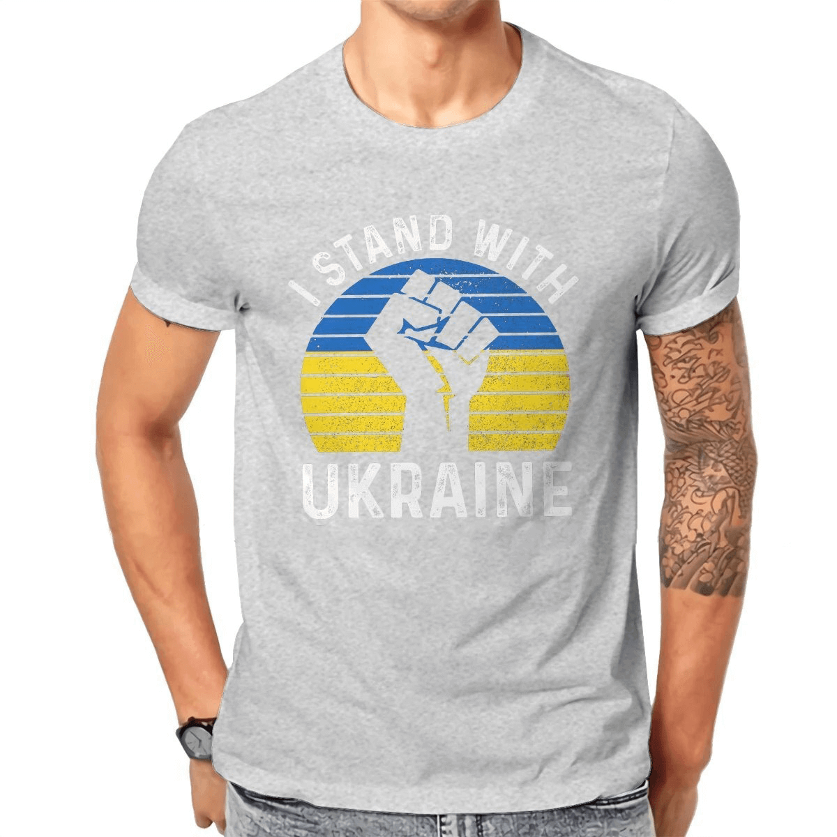 "I Stand With Ukraine" Print T-Shirts for Man and Women / Grunge Short Sleeve T-Shirts for You