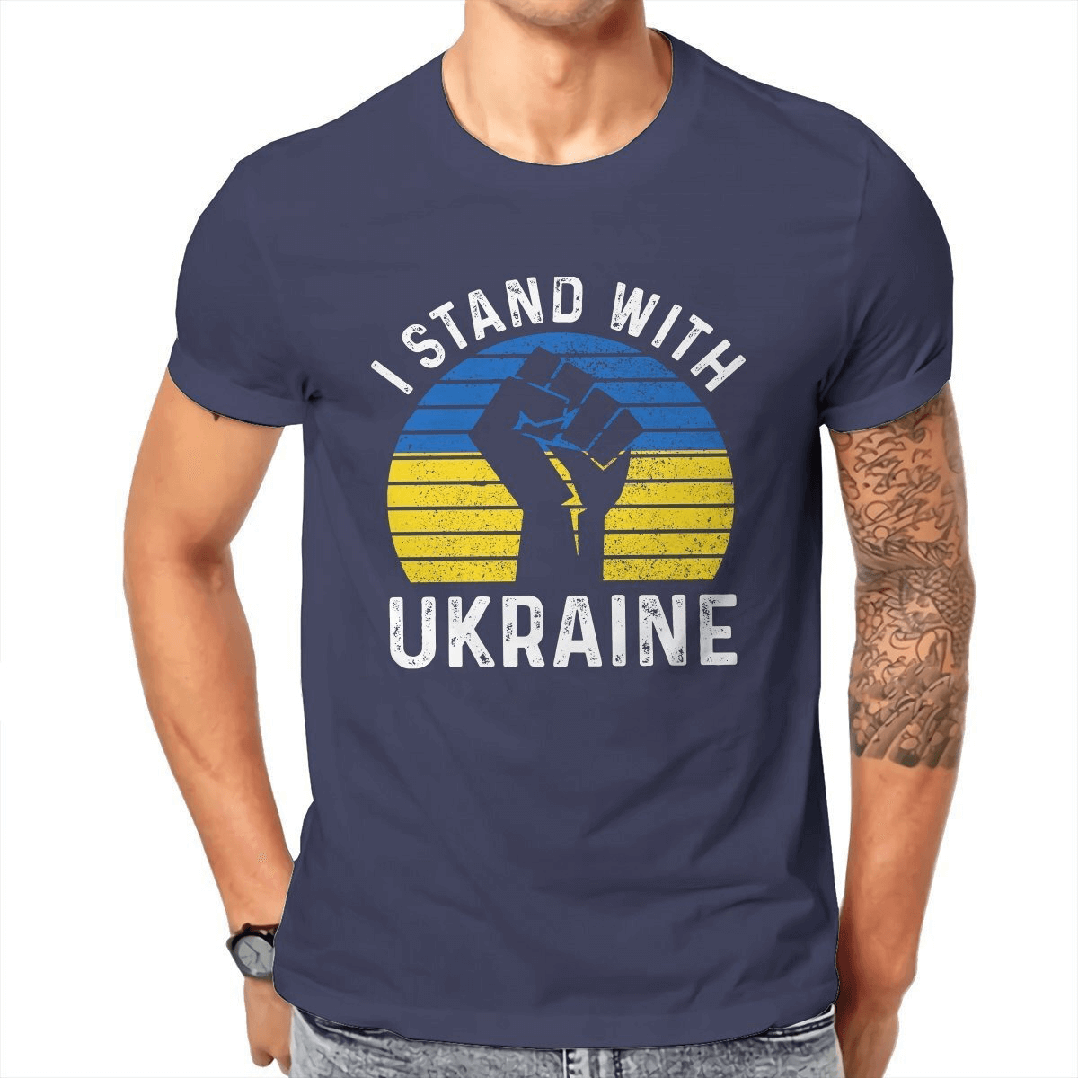 "I Stand With Ukraine" Print T-Shirts for Man and Women / Grunge Short Sleeve T-Shirts for You