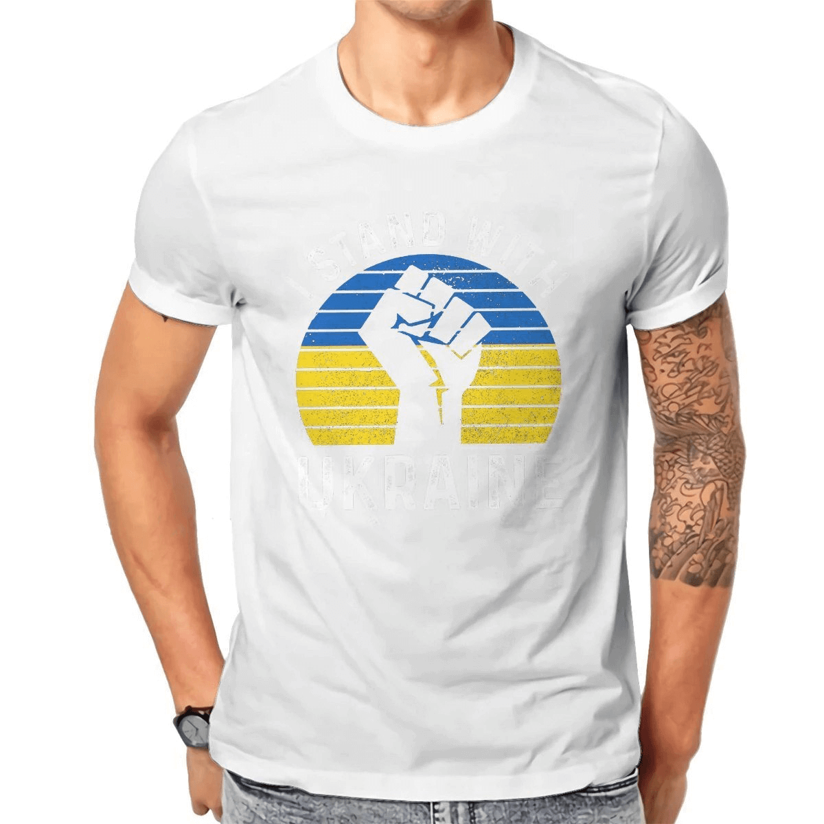 "I Stand With Ukraine" Print T-Shirts for Man and Women / Grunge Short Sleeve T-Shirts for You