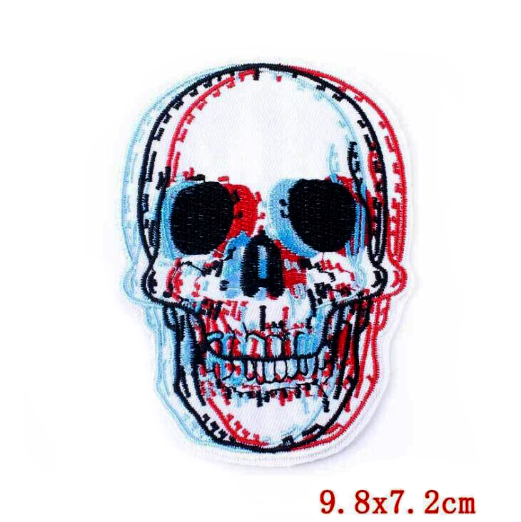 Illusion Skull Print Fusible Patch On Clothes / Unisex Rave Outfits Accessory For Jackets and Bags