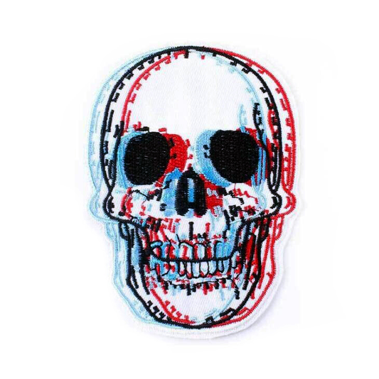 Illusion Skull Print Fusible Patch On Clothes / Unisex Rave Outfits Accessory For Jackets and Bags