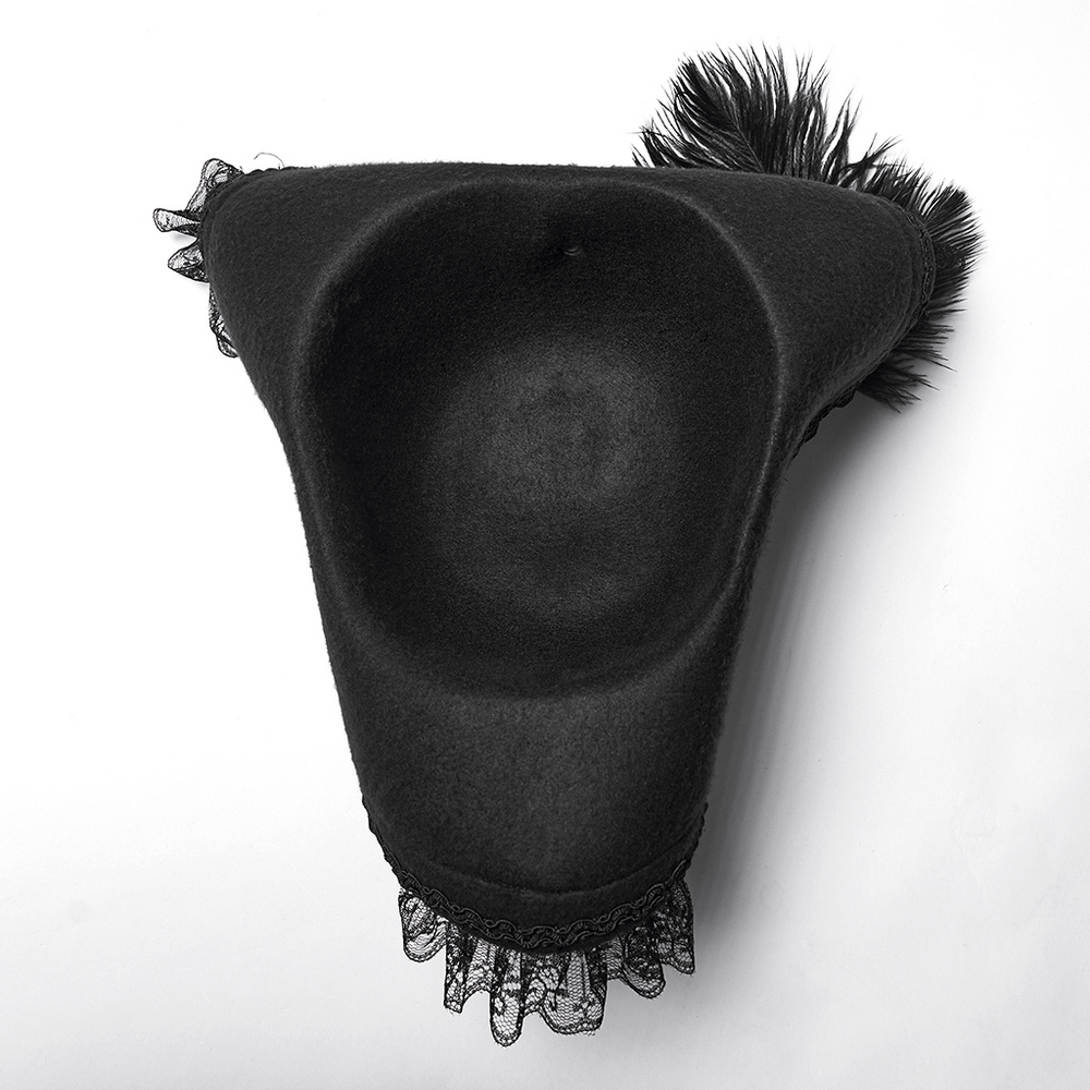 Imprisoned Beast Bone Pirate Hat with Gothic Lace Details