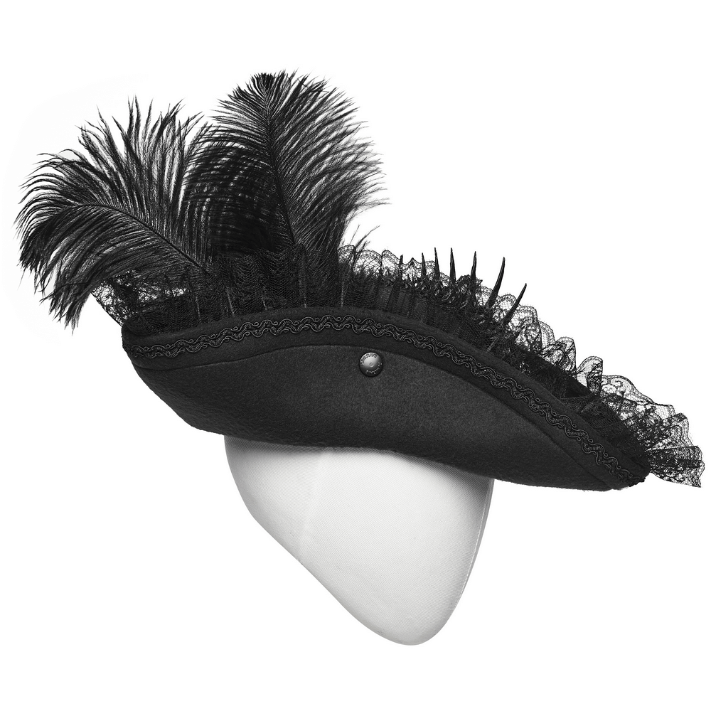 Imprisoned Beast Bone Pirate Hat with Gothic Lace Details