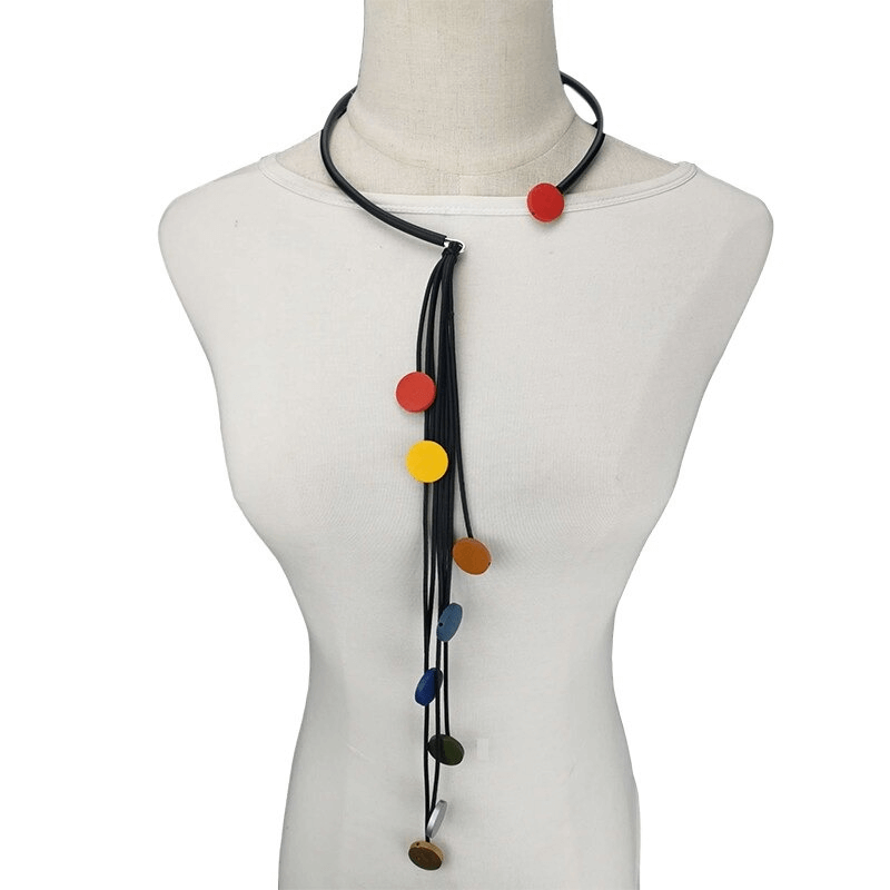 Interesting Tassel Long Rubber Necklaces / Handmade Original Wood Female Accessories