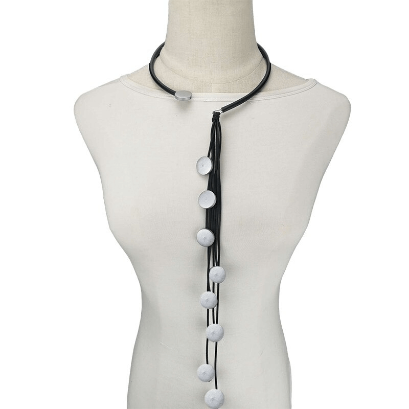 Interesting Tassel Long Rubber Necklaces / Handmade Original Wood Female Accessories