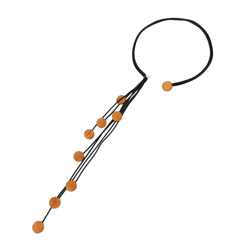 Interesting Tassel Long Rubber Necklaces / Handmade Original Wood Female Accessories