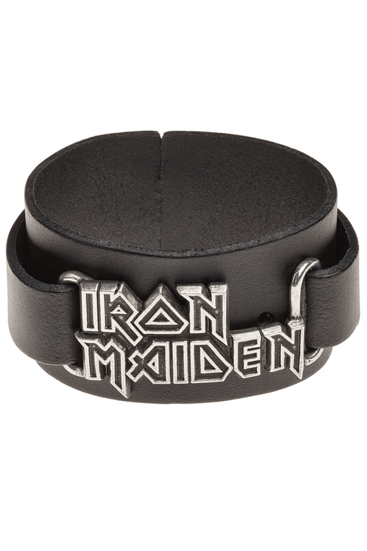 Iron Maiden Leather Wrist Strap with 3D Logo Plate