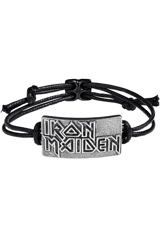Iron Maiden Logo Bracelet on Adjustable Black Cord