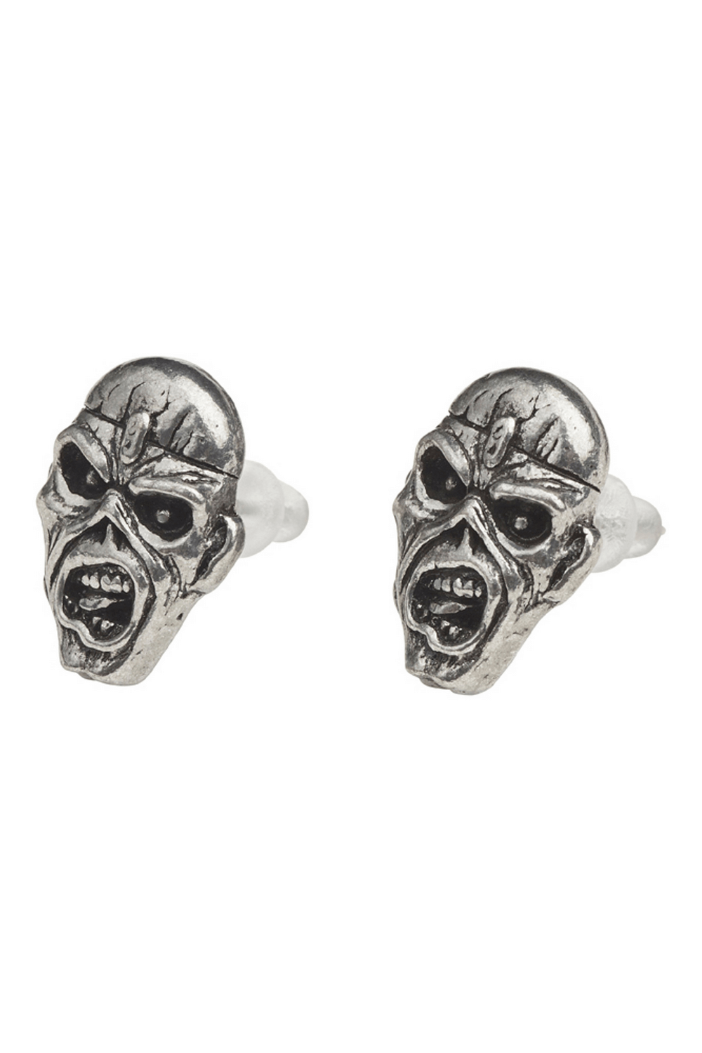Iron Maiden "Piece of Mind" Eddie Head Pewter Stud Earrings